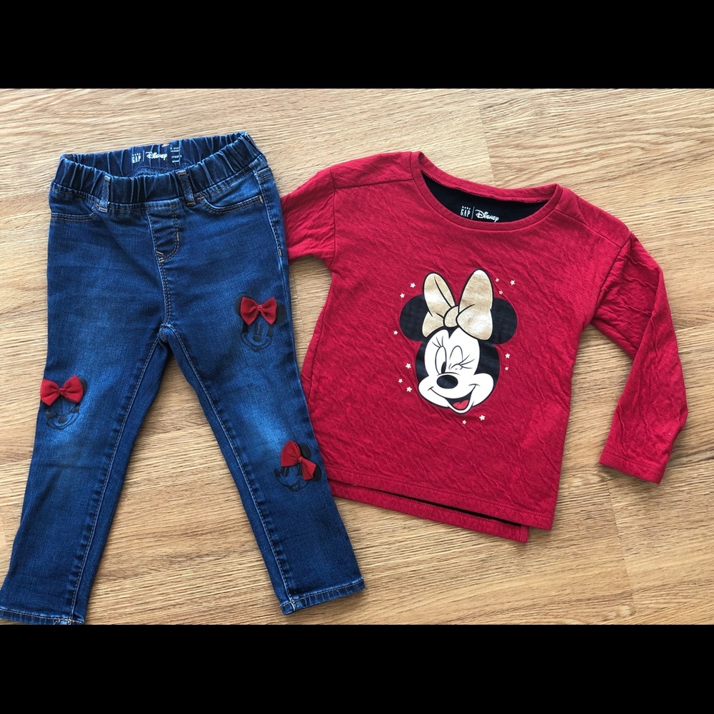 Gap Minnie Mouse top and jeans
